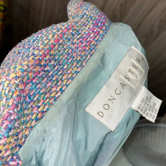 Doncaster Blazer 3 Button Silk Blend Tweed Long‎ Sleeve MultiColor Size 16 - Picture 6 of 7